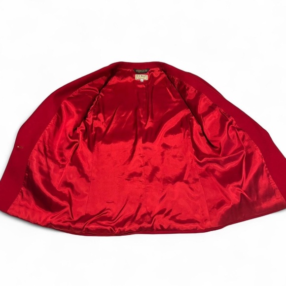 VTG L.L. Bean Red Wool Blazer 8P Made in USA Classic Single Button Lined Jacket - Picture 7 of 8